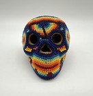 Huichol Beaded Skull Figurine 2 5    Mexican Folk Art Day Of The Dead Decor
