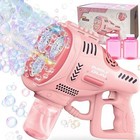 Bubble Machine For Kids - Automatic Bubble Gun With Bubble Solution  lights