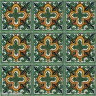 C314 - Mexican Handmade Talavera Clay Tile Folk Art 4x4   Handpainted