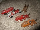 Lot Of 4 Hubley Race Cars And One Truck  All Cast Iron