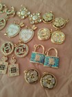 Lot Of 24  Stamped  Button Zipper Pull  Designer Button Gucci Dior Chanel Charm 