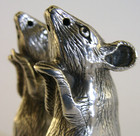 Sterling Silver Mice Salt   Pepper Pots Cruet Set C1990 Novelty 84g Animals