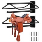 4 Pack Wall Mount Dual Purpose Saddle Rack  25mm Carbon Steel For Horse Saddles