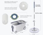 Spin Mop Bucket Deluxe 360-degree Rotating Floor Cleaning System With 6 Microfib