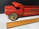 Antique 1940 s Hook   Ladder Wooden Pull Toy Fire Truck 14 75 