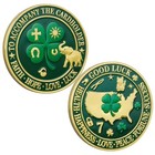 Four Leaf Clover Lucky Charms Coin     Double-sided Lucky Coin Featuring Four A