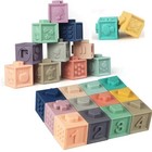Baby Blocks Stacking For Babies Silicone Soft Building Blocks Teethers 12pack