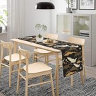 Crane Table Runner  Vintage Luxury Black Golden Asian Japanese 13x36in Crane-1