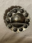 Vintage 1 1 2    Stamped Alpaca Mexican Silver Concho Brooch Pin