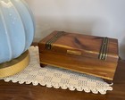 Vintage Wooden Treasure Box  Jewelry Box  Knick Knack Storage Box X 