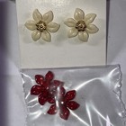 New Nos  Vintage Avon Poinsettia Convertible Pierced Earrings 1984