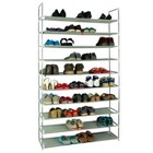 10 Tier 50 Pair Shoe Rack Shelf Fabric Tier Space Saving Organizer Shelf Storage