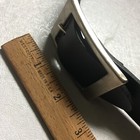 Vintage Black Genuine Thick Leather Belt Solid Silver Metal Buckle Made In Usa