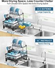 Large 2 Tier Dish Drying Rackexpandable Heavy-duty Dish Rack For Kitchen Counter