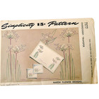 Rare Vtg 1940s Embroidery Transfer Pattern Marsh Flower Designs Simplicity 7177