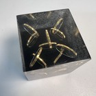 Vintage Acrylic Lucite Floating 1972 Penny Cube Paperweight - 2  Square