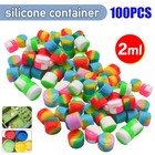 2ml Silicone Container Jar Multi Color Round Non-stick Wholesale Lot 100 Pcs
