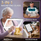 10x Magnifying Glass With Light  Hands Free Large Magnifying Glass For Reading 