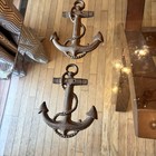 Pair Of Cast Iron Metal Ships Anchor Rustic Wall Decor Nautical Boating Beach