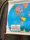 Vintage Nystrom 1970s Classroom School Pull-down Map World Globe Geography
