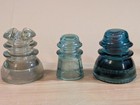 Lot Of 3 Vintage Glass Insulators Armstrong Whitall Hemingray Made In Usa