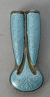 Gorgeous Antique Sterling Basse-taille Blue Enamel Knitting Needle Cover Guard