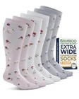 3 Pairs Plus Size Compression Socks Wide 3x-large Little Flowers - 3 Pairs