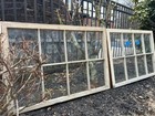 2 - 40 X  27 Vintage Large Window Sashes Old 8 Pane Frame 1970s  Arts   Craft