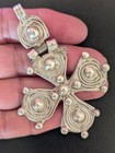 Antique Ethiopian Coptic Christian Cross Silver Hinged Pendant Ethiopia Africa