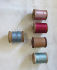 5 Antique Brainard   Armstrong Wood Sewing Spools Best In The World 1 Cat Logo
