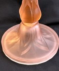 Vintage Pink Satin Frosted Depression Glass Art Deco Candle Holders  9  Tall
