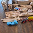 Thomas The Train Engine  Brio And M d Wooden Track Vehicle Lot  120  Pieces  