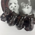 Vintage Curious Cats Kittens 3d Oval Victorian Photo Picture Frame 5    X 7    Brown