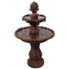 35  2-tier Solar Water Fountain  4 Hrs Battery Backup  Rust By Sunnydaze