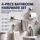 4-piece Bathroom Hardware Set Brushed Nickel Modern Bathroom Accessories Kit
