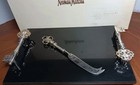 Neiman Marcus Blk Marble Cheese Charcuterie Serving Board Silver Key Handles Set