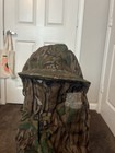 Vintage Mossy Oak Greenleaf Turkey Hat With Mask Hunting Cap Mesh Back Usa Made