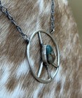 Native American Navajo Handmade Sterling Silver Turquoise Peace Hippie Necklace