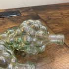 2 Vintage Grape Cluster Wine Bottle Decanter Clear Glass Without Lid