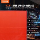 Vevor Welding Screen With Frame 6  X 6  Welding Curtain Screen On 4 Wheels Red