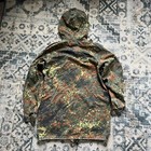 Vtg German Army Field Jacket Parka Military Issue Hooded Flecktarn Sz L  1 2 Zip