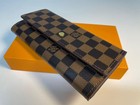 Authentic Louis Vuitton Damier Ebene Portefeuille Sarah Long Wallet S 54798