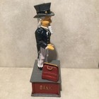 Vintage Cast Iron Uncle Sam Mechanical Coin Bank     Heavy - Coin Drop  working 
