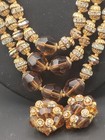 Hattie Carnegie 3 Strand Glass Rhinestone Rondell Necklace   Earrings