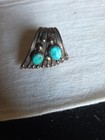 Native American Turquoise Sterling Silvrr Fan Ring Vintage The Ring Is Signed