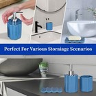 Ceramic Bathroom Set 3 Piece-blue Soap Dispenser toothbrush Holder And Soap Dish