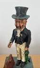Vintage Uncle Sam Cast Iron Mechanical Coin Bank Taiwan Patriotic Decor