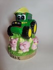 John Deere Piggy Bank Tractor Ceramic Vtg 1999 Pigs Cornfiled Hat Nos Orig Box