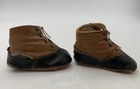 Antique Baby Shoes Leather Sole Large Doll Shoes 3 7 8    High Top