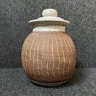Studio Art Pottery Container Jar With Lid Vintage Abstract Handmade